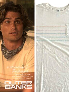 Billabong Striped Pocket T-Shirt Tee ASO John B Outer Banks